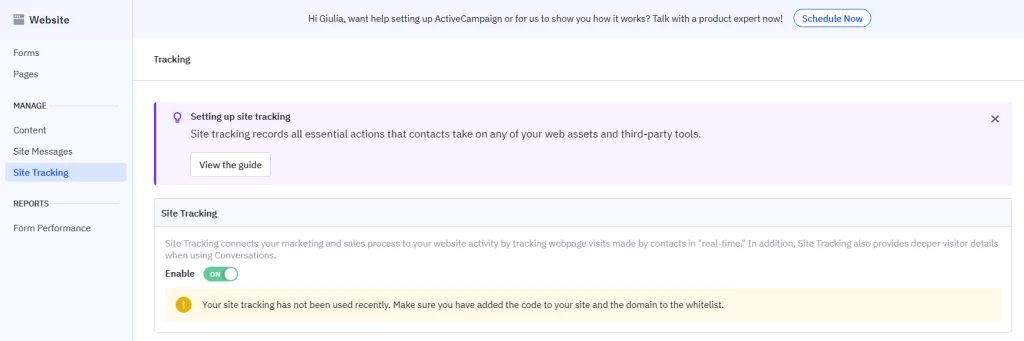 site-tracking-tracciamento-utenti-active-campaign-tutorial-italiano
