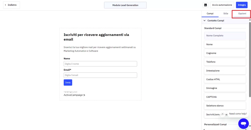 tutorial-active-campaign-italiano-double-opt-in-esempio-form